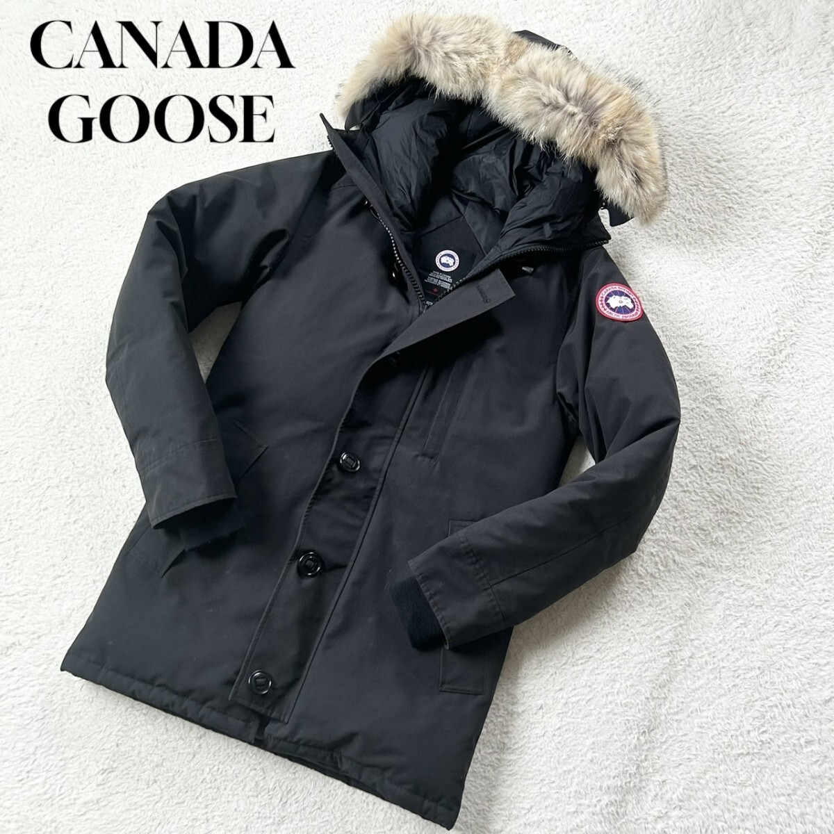 1 иен ~ прекрасный товар CANADA GOOSE Canada Goose пуховик CHATEAU PARKER автомобиль to- Parker мужской XS размер чёрный черный койот мех 