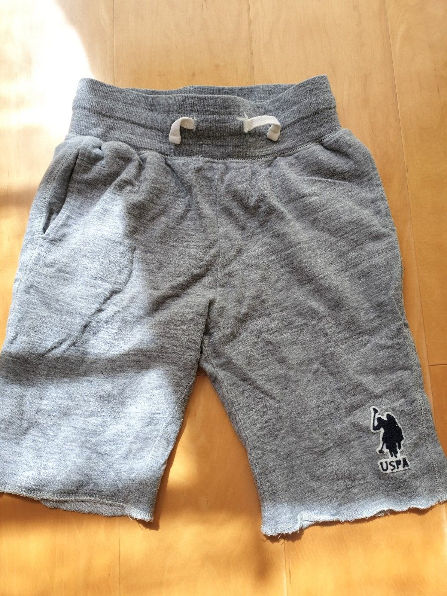 US POLO ASSN 130 キッズハーフパンツ×　スウェット　パンツ　グレー