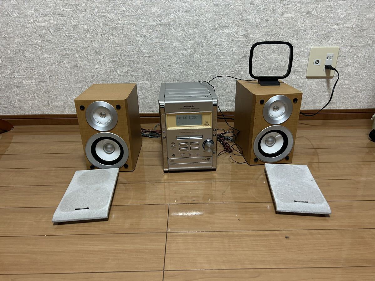 Panasonic パナソニック システムコンポ CDプレイヤー SA-PM300MD スピーカー SB-PM300 通電OK 動作OK 音出しOKの画像1