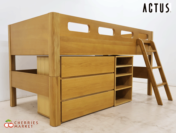 ◆展示品◆ ACTUS KIDS FURNITURE アクタス キッズ ファニチャー ファズル ハイベッド/ロフトベッド シングルベッド 収納家具付 47万_画像2