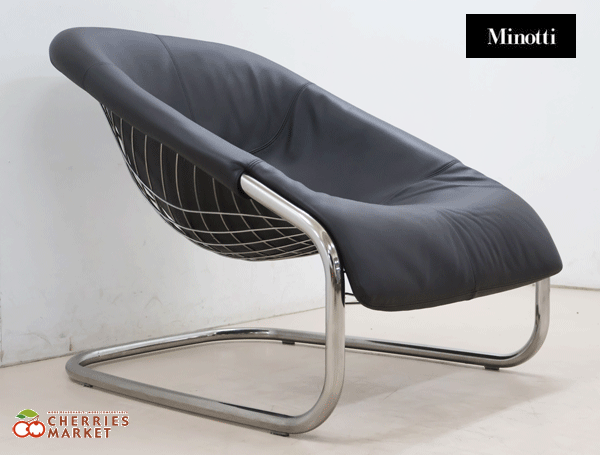 ◆展示品◆ Minotti ミノッティ CORTINA ARMCHAIR コルティナ アームチェア/ラウンジチェア レザー/革 63万_画像3