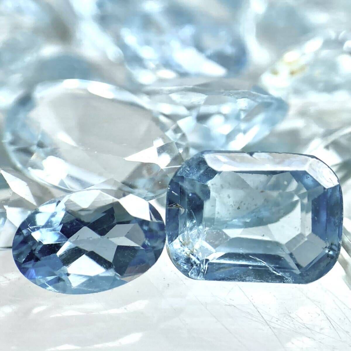 〔天然アクアマリンおまとめ 50ct〕m ルース 裸石 宝石 ジュエリー jewelry aquamarine ベリル ①_画像1