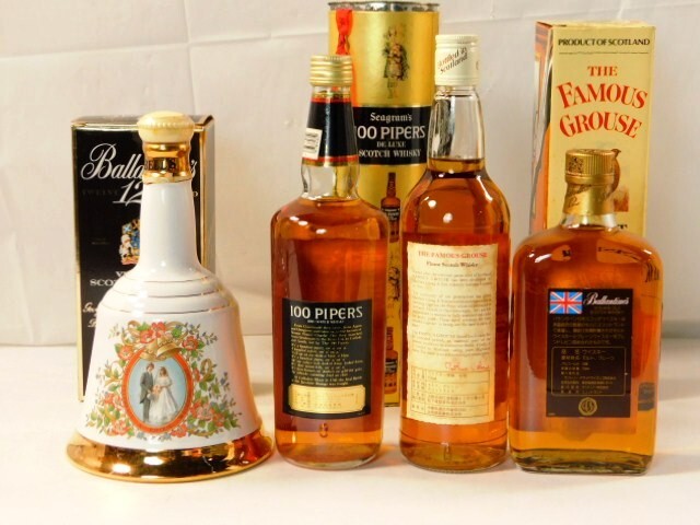 Y505★未使用品/古酒4本/ウイスキー/スコッチ/750ml/43度/ Seagram’s 100 PIPERS DE LUXE/ Ballantines/他/送料870円～_画像6