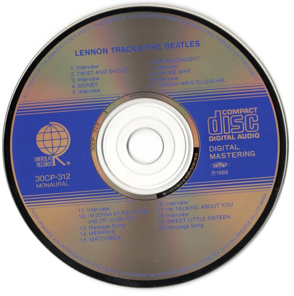 CD【LENNON TRACKS (テイチク 1998年)】Beatles ビートルズ_画像6