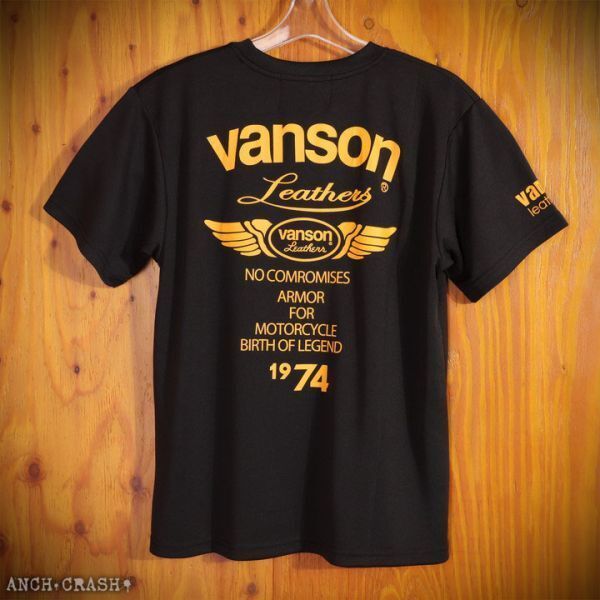 VANSON ドライメッシュ 半袖 Tシャツ VS21804S ブラック×イエロー【2XLサイズ】バンソン_画像7