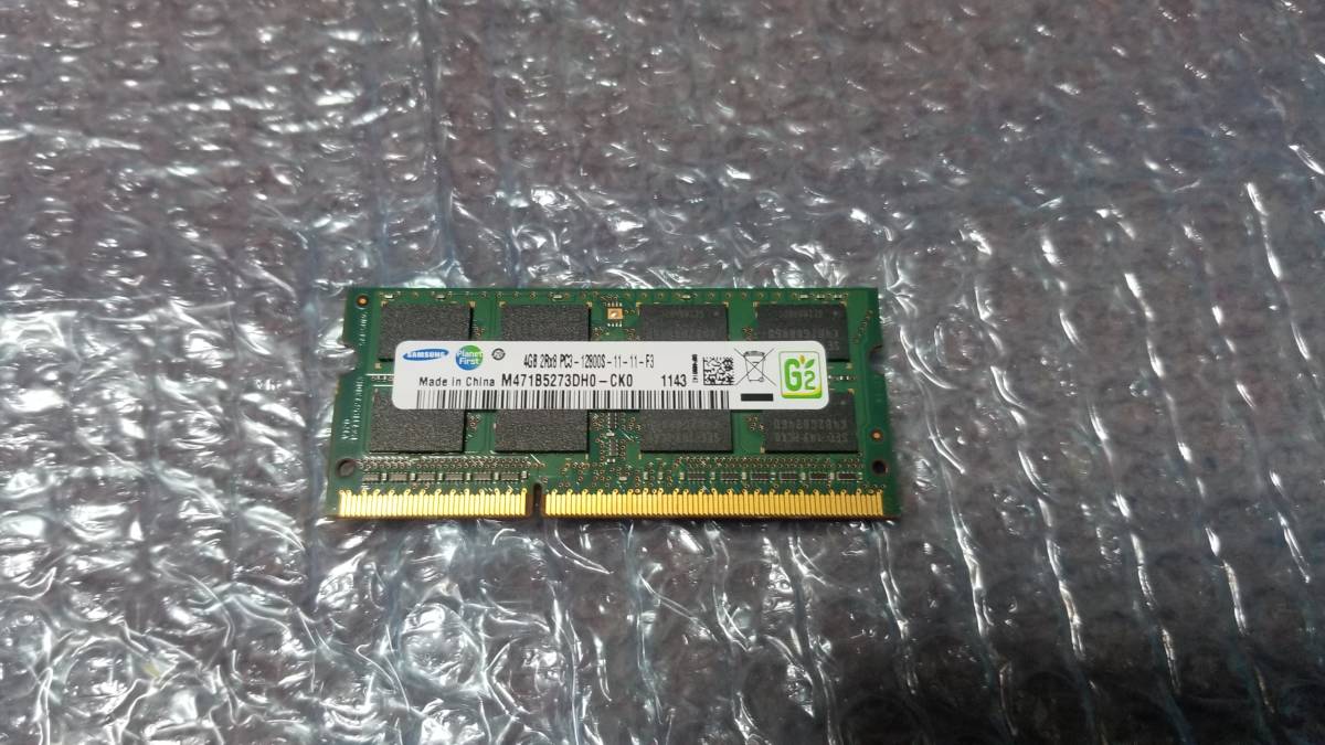 即決 SAMSUNG製 DDR3 4GB PC3-12800S PC3-8500S互換 PC3-10600S互換 SO-DIMM 204pin 送料120円～の画像1
