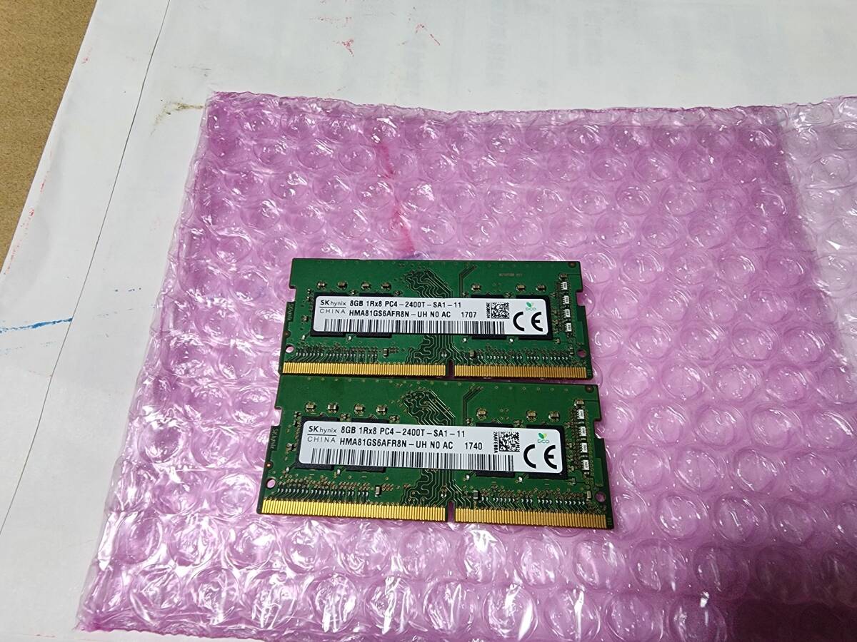 即決 hynix製 8GB×2枚 計16GB DDR4 PC4-2400T PC4-19200 260pin 送料120円～の画像1