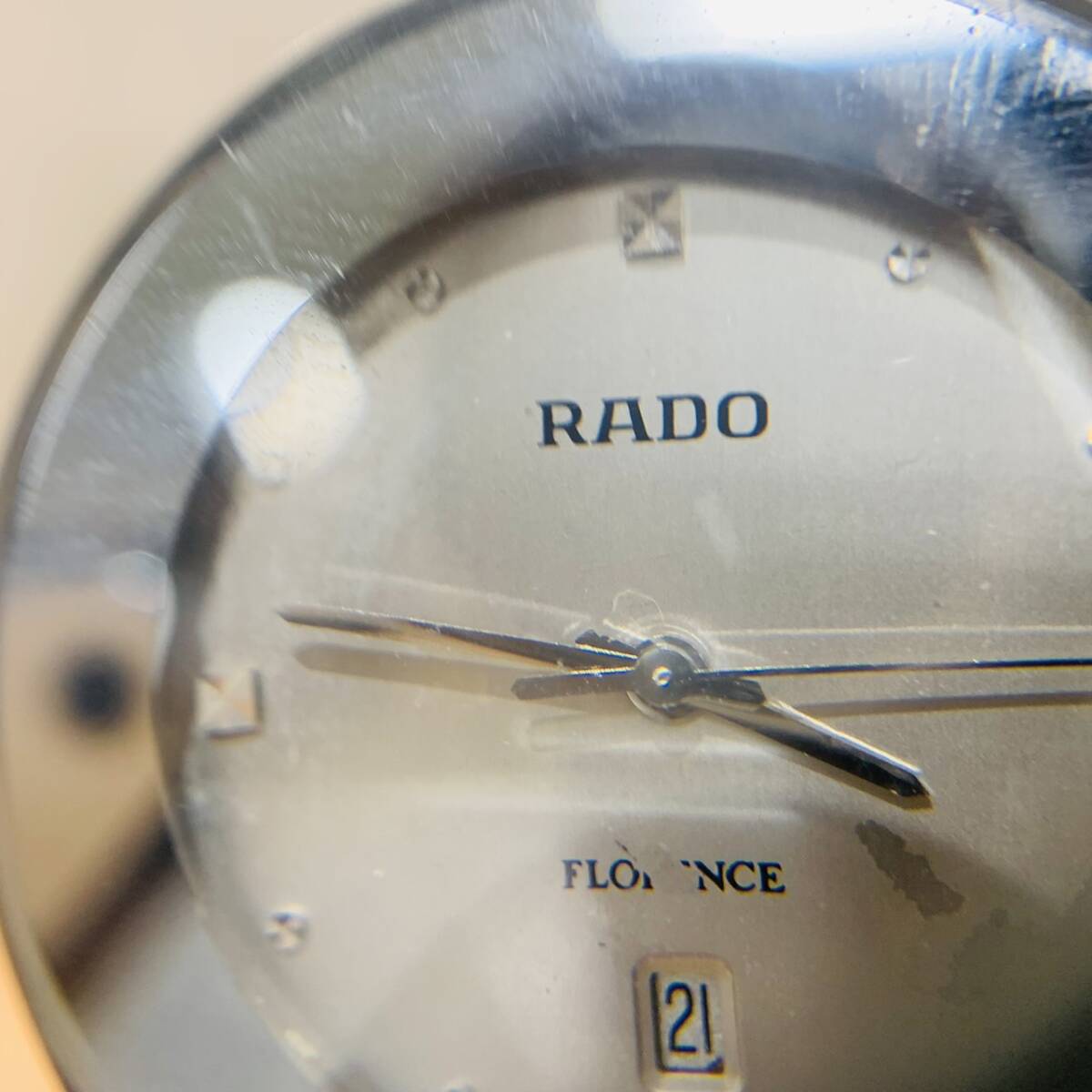 【N-19533】1円～ RADO フローレンス 129 3472 4 クオーツ 不動品 ラドー ブランド時計 腕時計 レディース 現状品 保管品_画像2