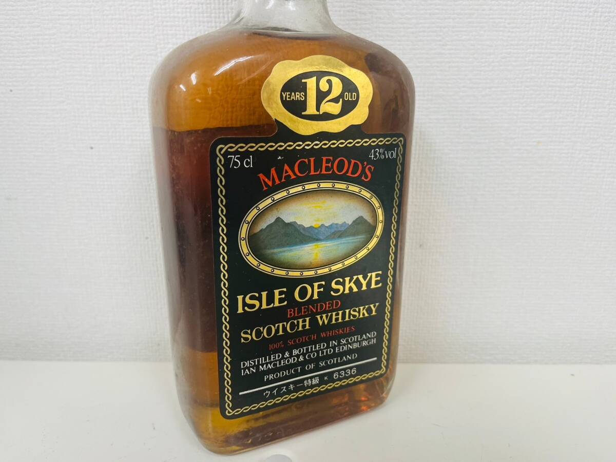 【K-28475】【1円～】MACLEOZS ISLE OF SKYE マクラウド アイルオブスカイ 12年 スコッチウイスキー お酒 アルコール 750ml 43% 箱付き_画像8