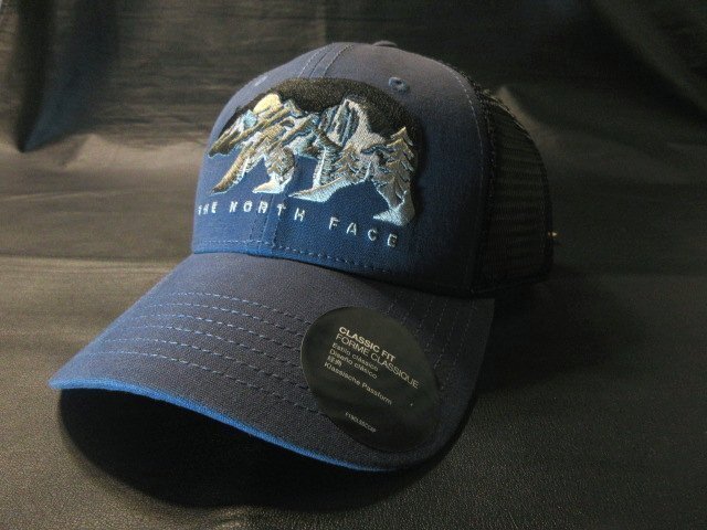 本物正規■ノースフェイス■メッシュ キャップ EMB TRUCKER ベアー■SHADY BLUE/黒■HDC アメリカ限定■新品 帽子_画像1