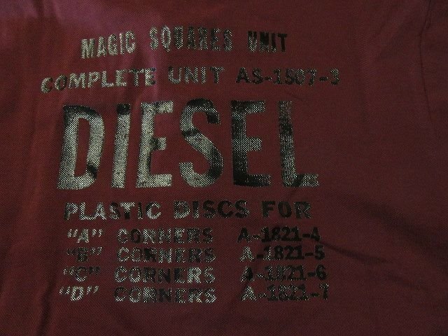 本物正規◆DIESEL ディーゼル◆ポロシャツ 背面ロゴ/プリント■S■バーガンディ■SKATT■新品/綿100％_画像6