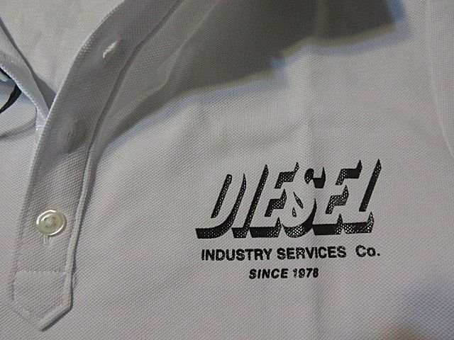 本物正規◆DIESEL ディーゼル◆ポロシャツ 背面ロゴ/プリント■M■白■RANDY NEW■新品/綿100％_画像3