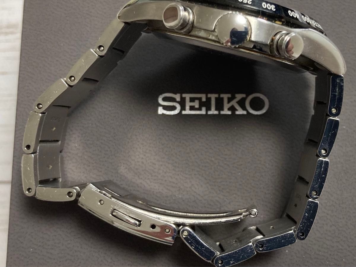【美品】セイコーセレクション SBPY119 クロノグラフ 黒文字盤 10気圧防水 日本製 メンズ腕時計