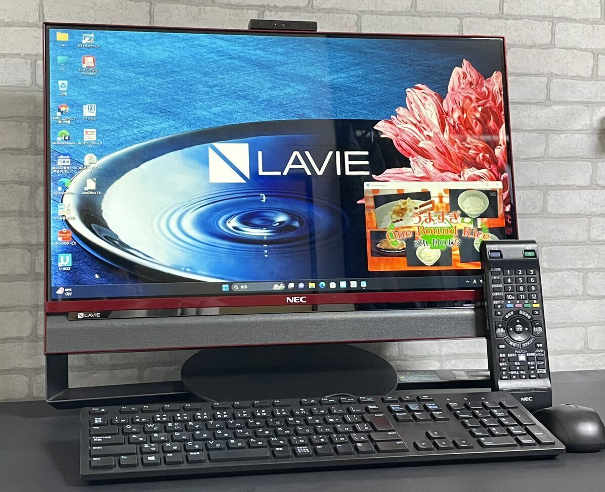 ★☆フルセット！リフレッシュPC☆★Win11！3波TV（Wチューナ！COREi7！16GBメモリ！大容量3TB！狭額縁 23.8型！WiFi！即決送料込！770C_画像1