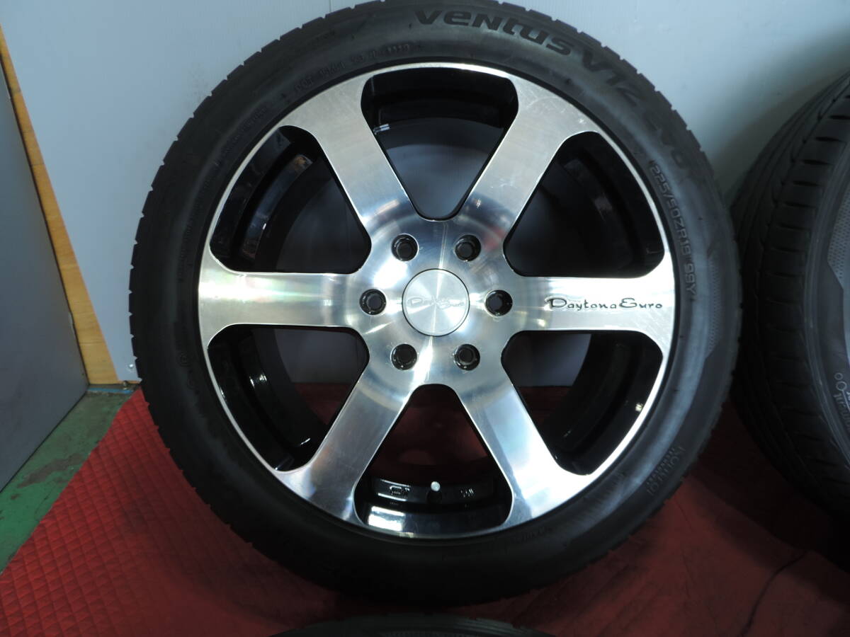 【中古セット】 デイトナユーロ 18インチ 8J+38 6H139.7 ハンコック ベンタスV12 225/50R18 19年製 トヨタ 200系ハイエース TOYOTA HIACE_画像2