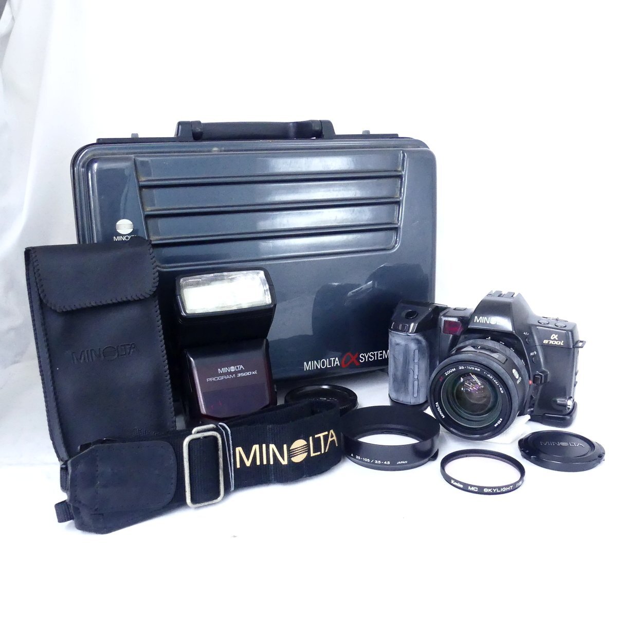 MINOLTA ミノルタ α 8700i + AF ZOOM 35-105mm F3.5-4.5 フィルムカメラ、3500xi ストロボ 現状品 USED /2405Cの画像1