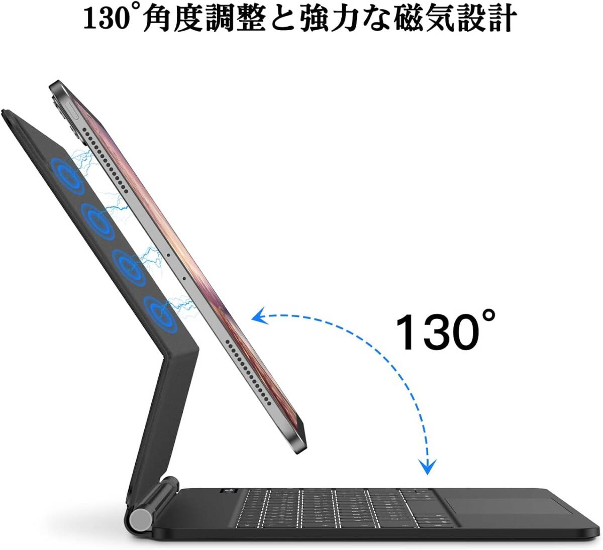 マジックキーボード GOOJODOQ iPad Pro 12.9インチ スマートキーボード iPad Pro 12.9 2018第三世代/2020第四世代/2021第五世代適用_画像2