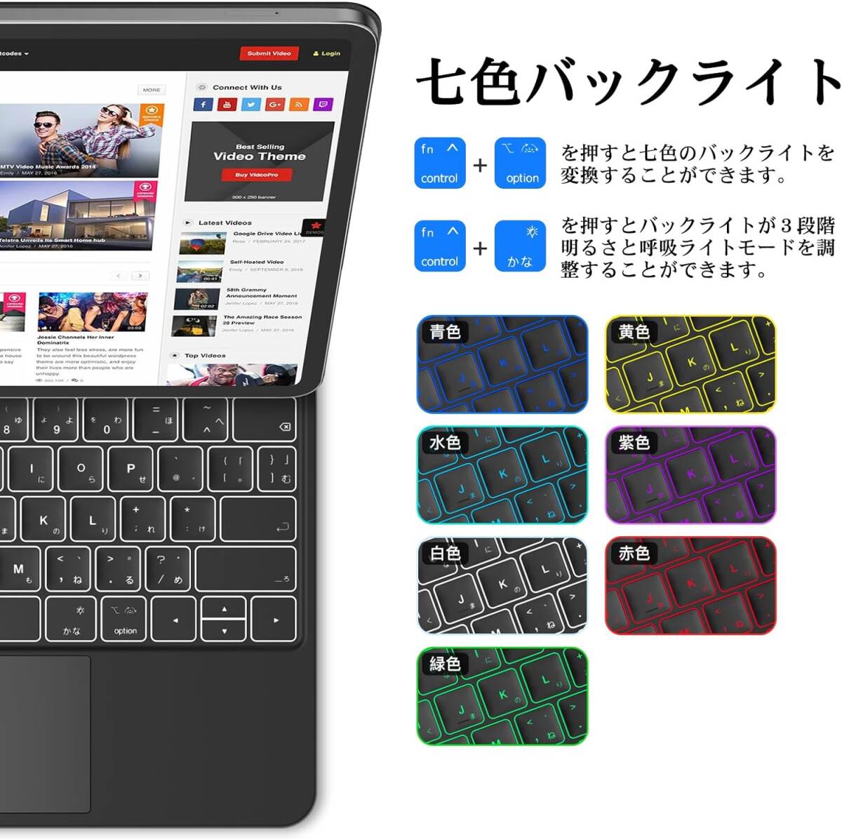 マジックキーボード GOOJODOQ iPad Pro 12.9インチ スマートキーボード iPad Pro 12.9 2018第三世代/2020第四世代/2021第五世代適用