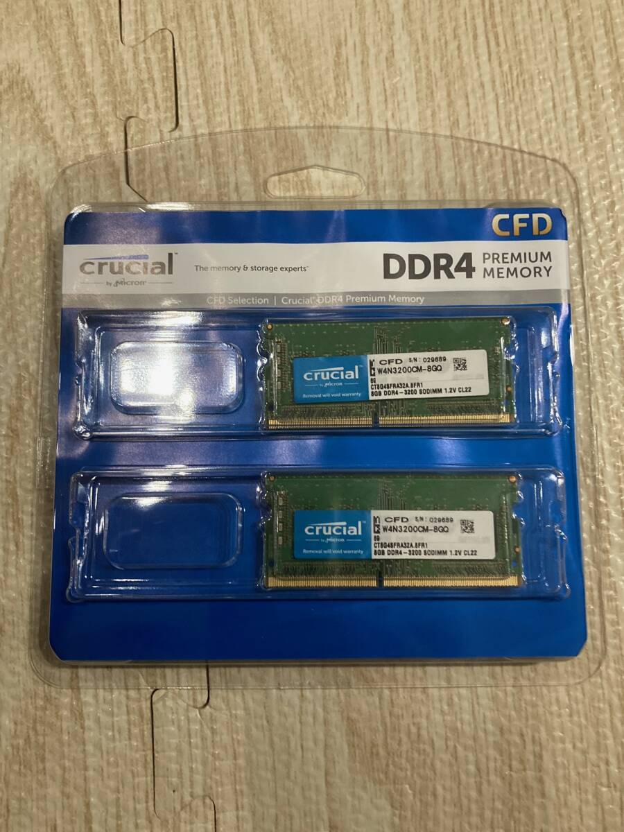 新品 ノートPC用メモリ DDR4-3200 (PC4-25600) 8GB×2枚 (16GB) の画像1