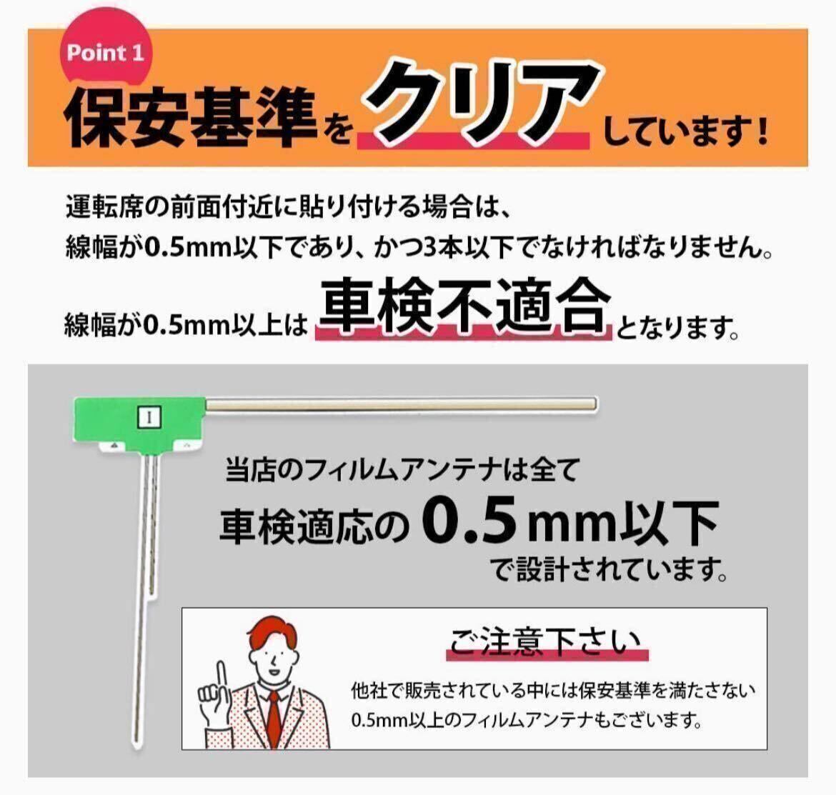 フィルムアンテナ 地デジ 3M両面テープ 付き(選択可能) ワンセグ/フルセグ￤カロッツェリア等【 AVIC-ZH77 AVIC-ZH9000 】対応_画像3