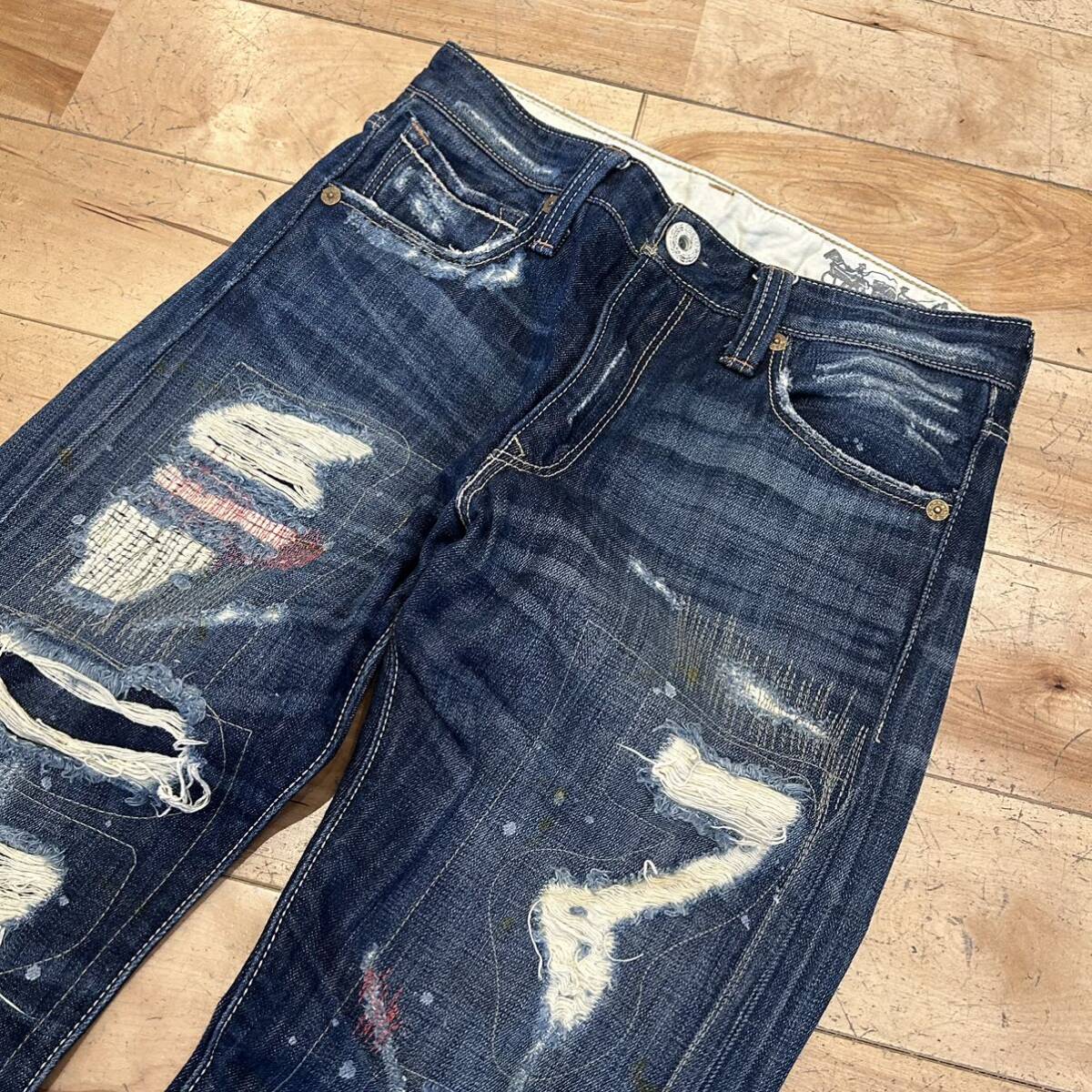 ★Levi's/リーバイス 505/デニムパンツ/デニム/ジーンズ/ジーパン/アメカジ/ダメージ加工/メンズ/W30の画像2