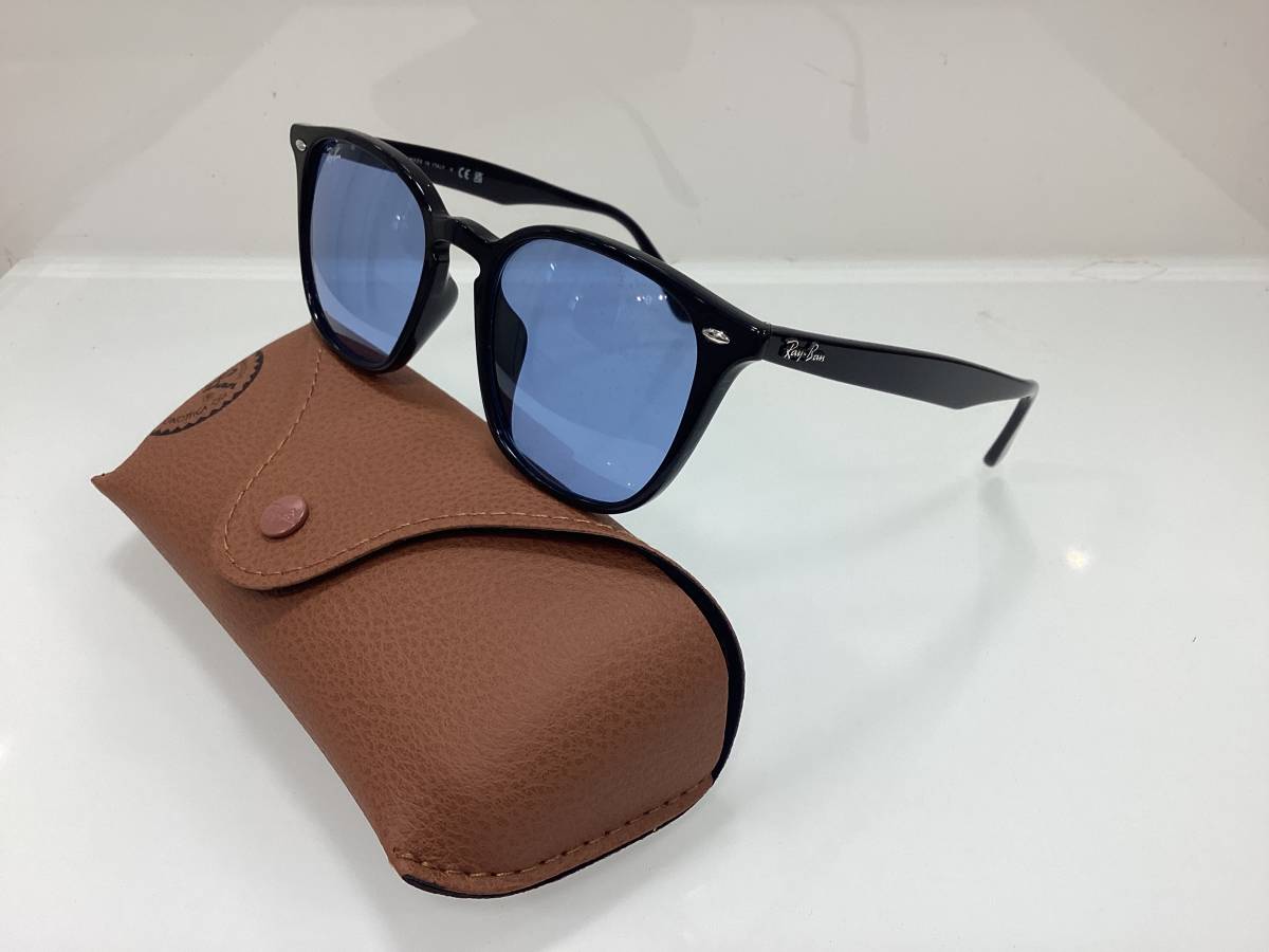 日本正規品！RayBan レイバン サングラスRB4258F 601/80 52 BLACK/BLUE アジアンフィット 正規品 ケース茶の画像2