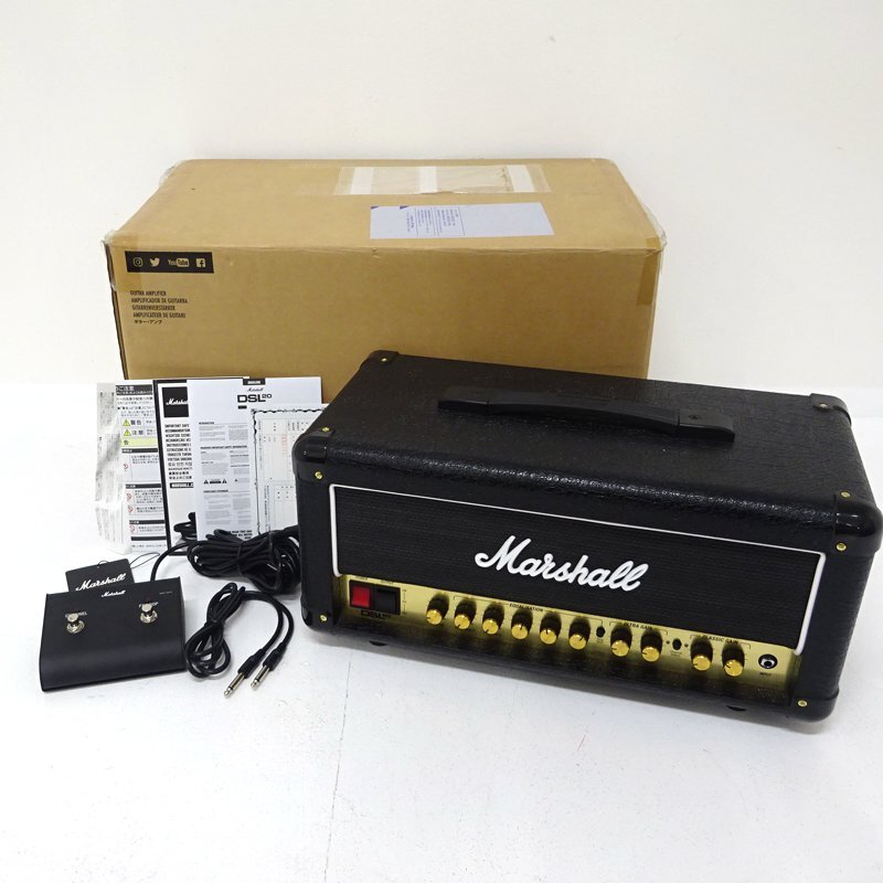 ★ジャンク★Marshall(マーシャル) DSL20H オールチューブヘッドアンプ フットスイッチ スピーカーケーブル付★【MU473】_画像1