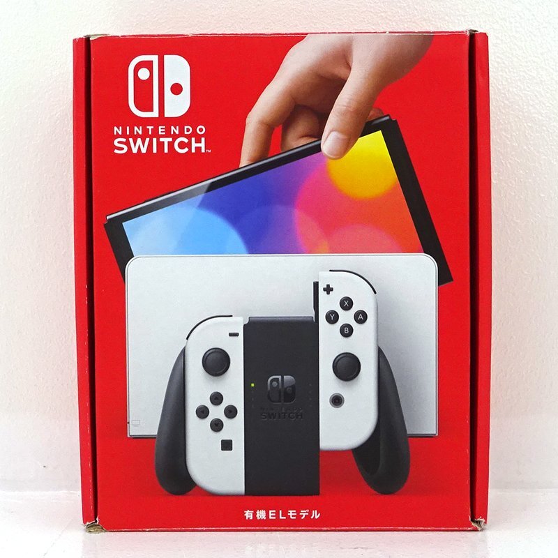 ★中古★【外箱傷み】Nintendo Switch 本体 Joy-Con(L)/(R)ホワイト 有機ELモデル HEG-S-KAAAA (ニンテンドースイッチ/1円～)★【GM649】_画像1