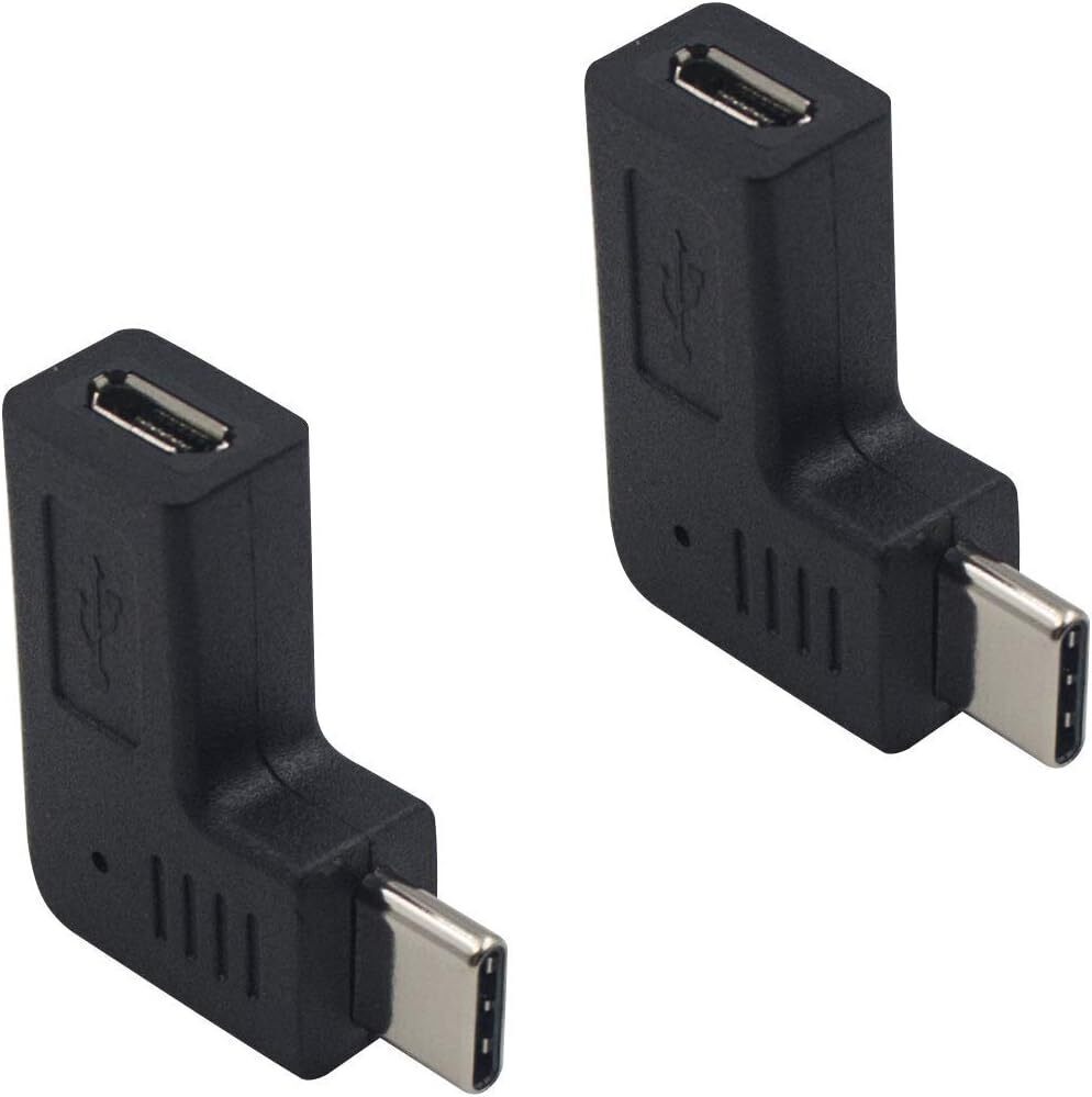 Duttek Micro USB to USB Type C 変換 アダプタ 2個 L字型 マイクロUSB メス to タイプ-C オス _画像6