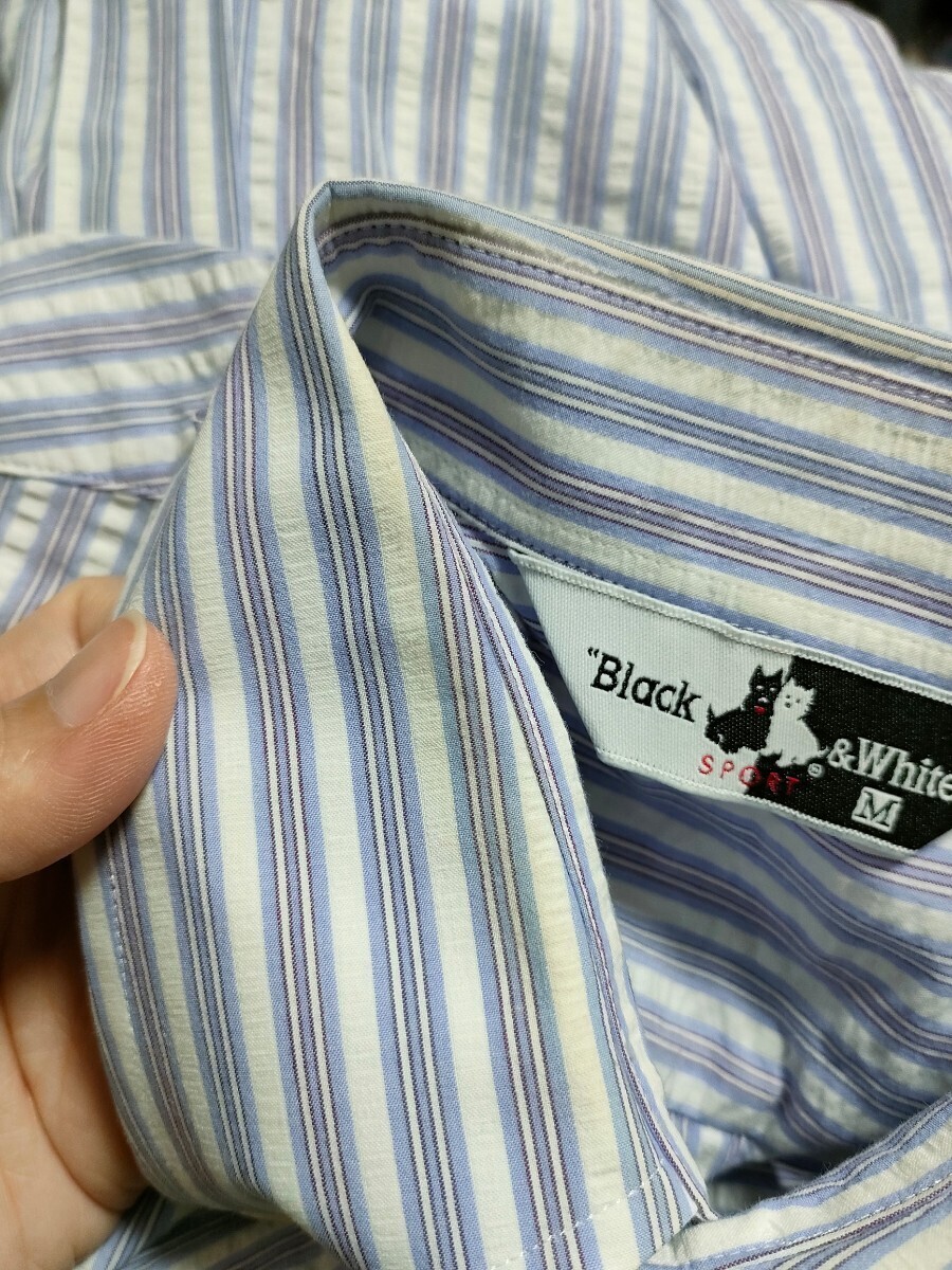 *[Black&White] shirt * Golf *M size * men's *USED*[242]