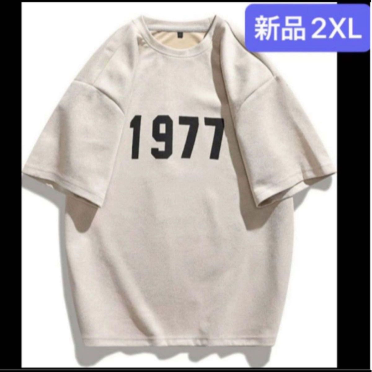 新品レディース 半袖Tシャツ　トレーナー　スウェット　アプリコット　2XL 3L ゆったり　大きいサイズ　オーバーサイズ　韓国風　