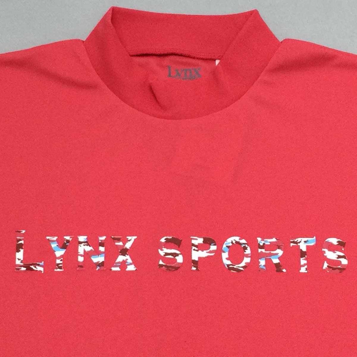 【送料無料】【新品】Lynx メンズ半袖Tシャツ（接触冷感素材 ハイネック 吸汗速乾 UVカット）　 M 　　ピンク★32202_画像2