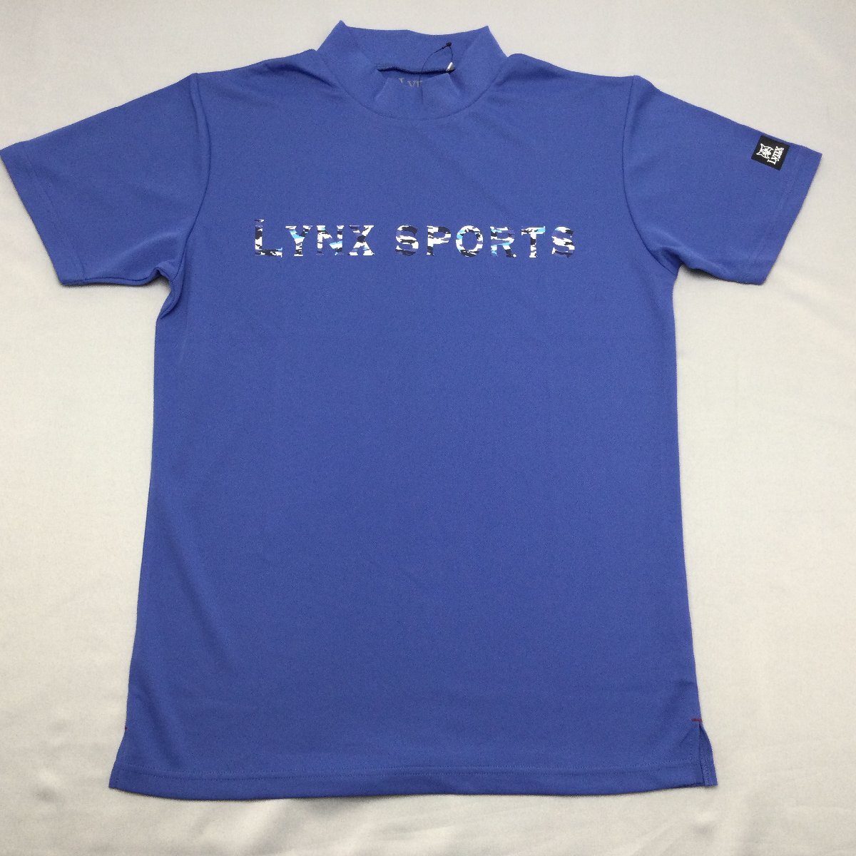 【送料無料】【新品】Lynx メンズ半袖Tシャツ（接触冷感素材 ハイネック 吸汗速乾 UVカット）　 LL　2L 　　マリンブルー★32202_画像1