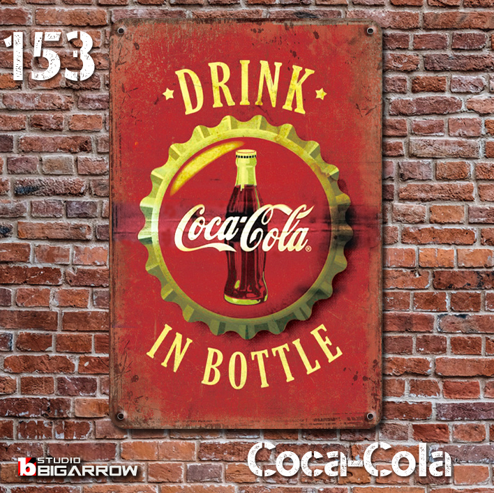 153 ブリキ看板 20×30㎝ Coca-Cola コカ・コーラ ガレージ メタルプレート アメリカンインテリア 世田谷ベース