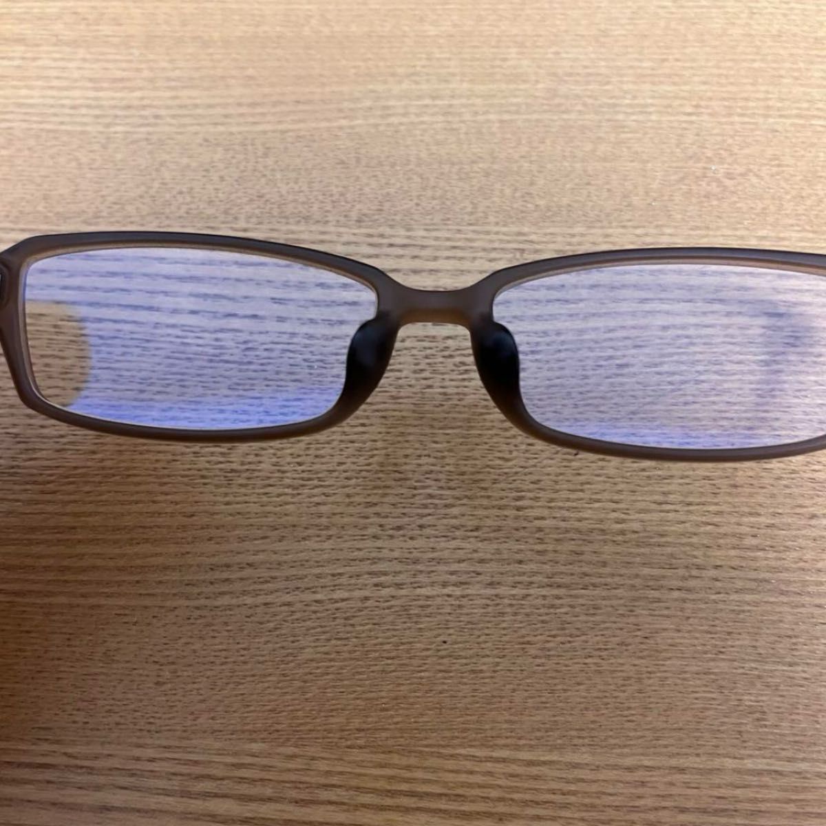 【Zoff】PCメガネ スクエア型 ブラウン パソコン用 クリア眼鏡 度なし ブルーライト ゾフ めがね ケース ブラウン
