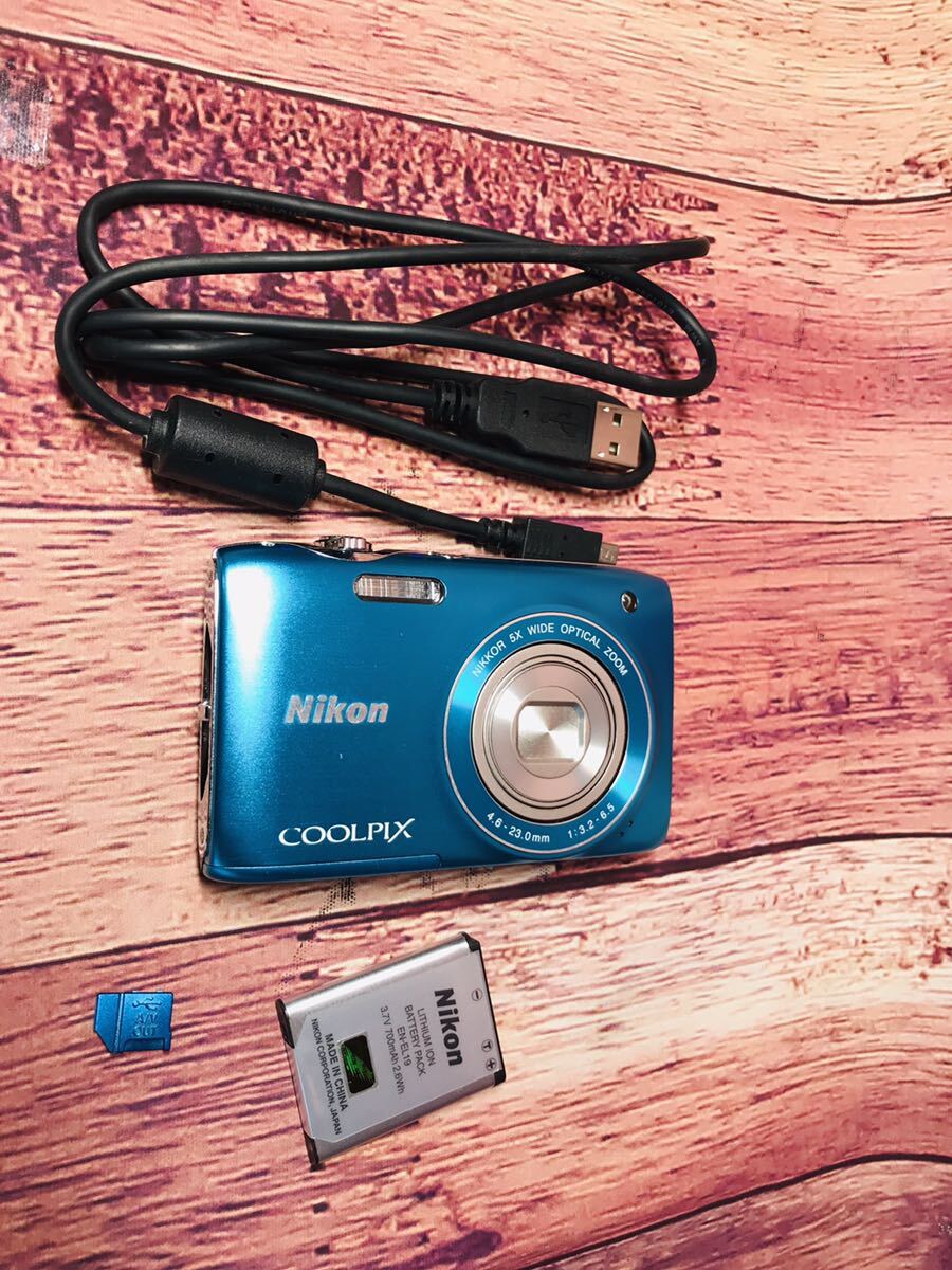 ★動作品★ Nikon ニコン COOLPIX S3100 ブルーコンパクトデジタルカメラ デジタルカメラ の画像1