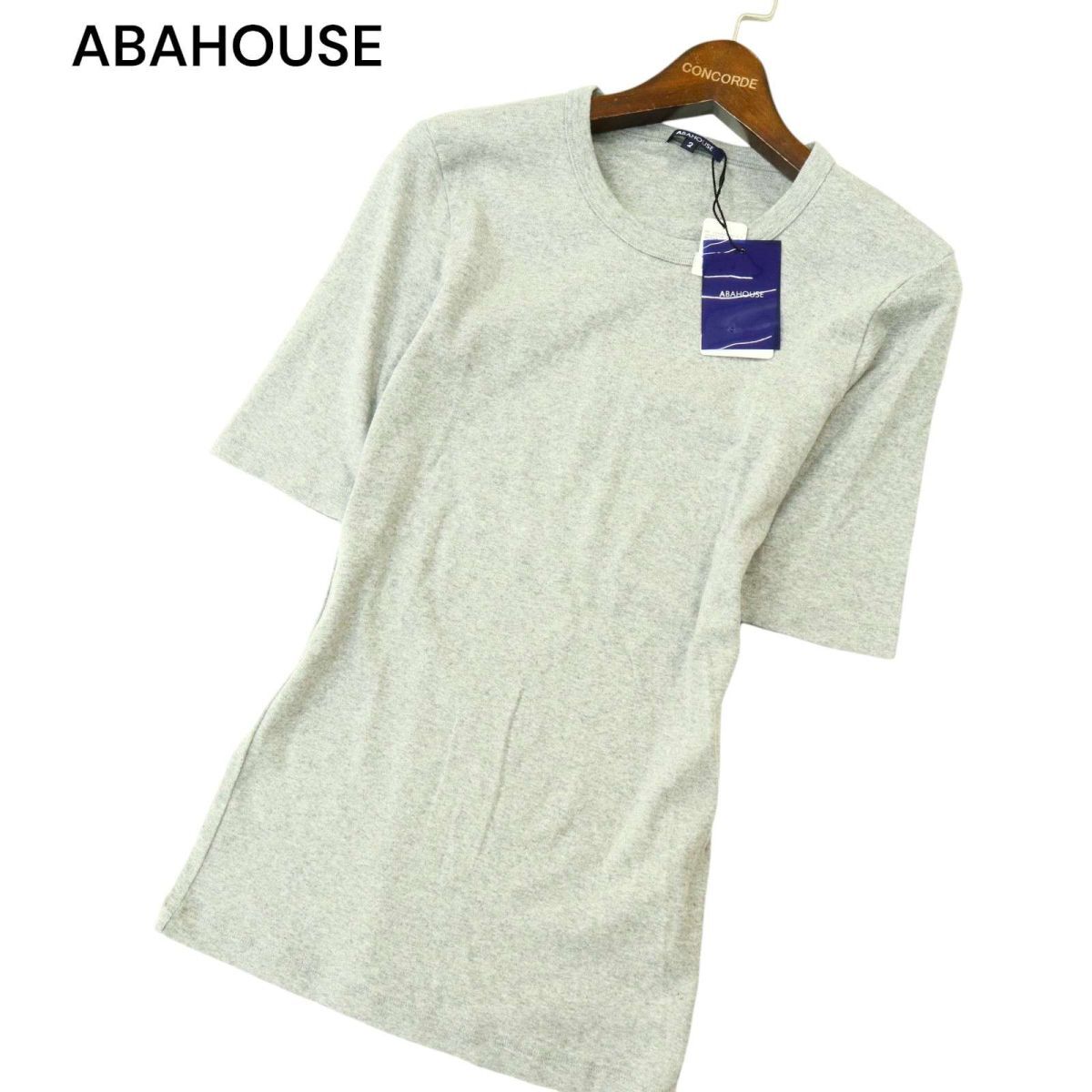 [ new goods unused ] ABAHOUSE Abahouse spring summer slim * short sleeves crew neck cut and sewn T-shirt Sz.2 men's gray made in Japan A4T04436_4#D