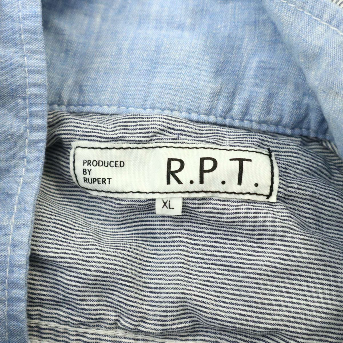 [ новый товар не использовался ] R.P.T RUPERT Rupert лен linen.7 минут рукав f-ti- автомобиль n пятно - рубашка work shirt Parker Sz.XL мужской A4T04448_4#A