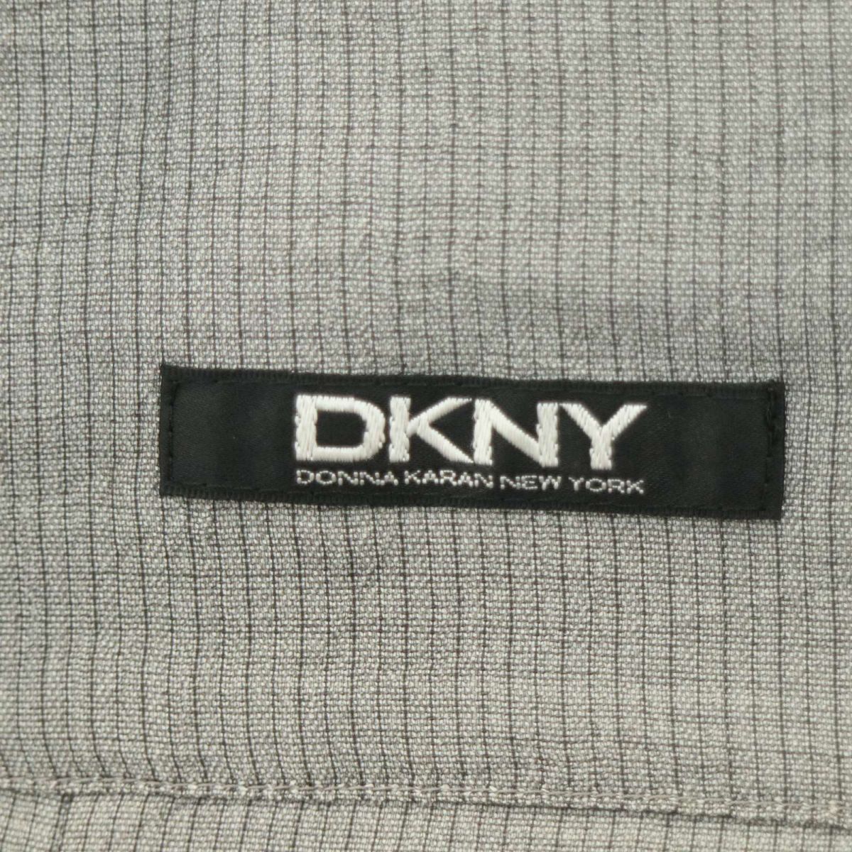 DKNY ダナキャラン 春夏 ストライプ★ 2B アンコン テーラード ジャケット Sz.M　メンズ グレー　A4T04471_4#M_画像6