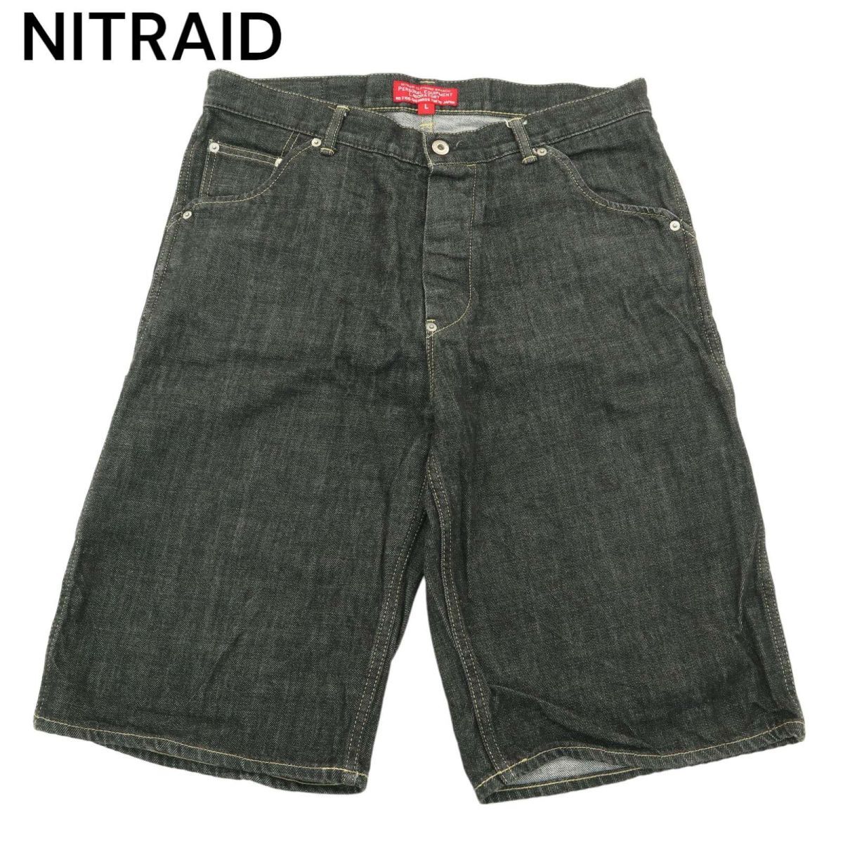 NITRAID Nitraid ANTI BABILON* Denim половина шорты джинсы Sz.L мужской сделано в Японии A4B02214_5#P