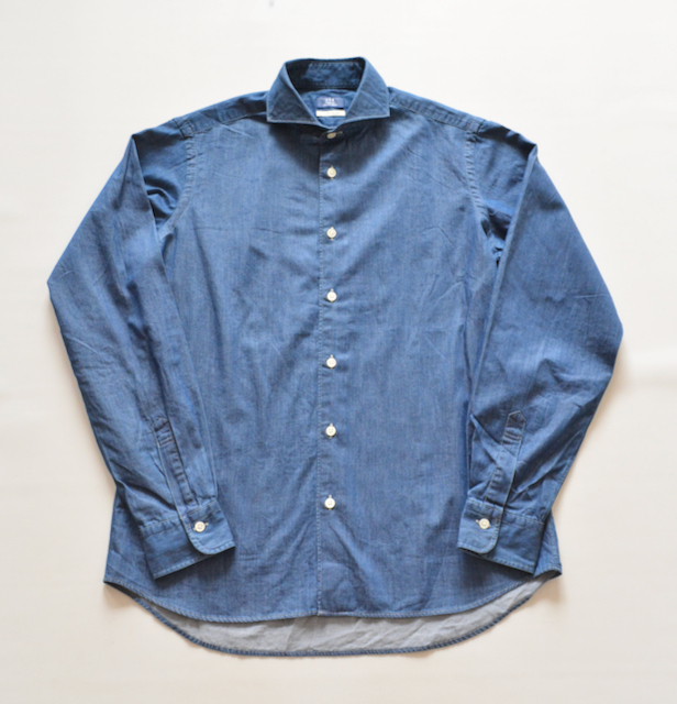 【 鎌倉シャツ 】インディゴ染め 長袖シャツ M /134 KAMAKURA/ホリゾンタル/Maker's Shirt_画像1