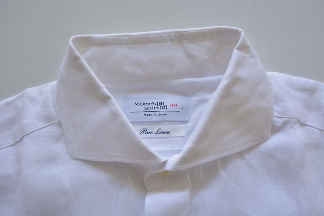 【 鎌倉シャツ Maker's Shirt 】麻100% 白 半袖シャツ LL /リネンシャツ/ホリゾンタル_画像3