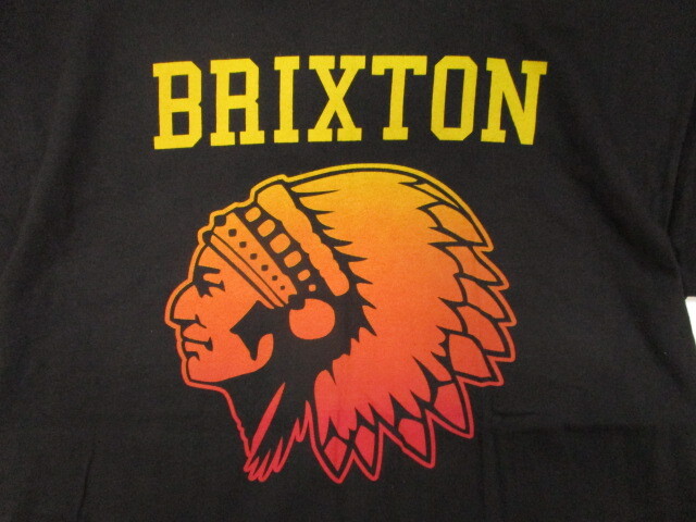 即決☆美品 BRIXTON ブリクストン Tシャツ インディアン 黒 SIZE:M huftc rvca ルーカ volcom former_画像2