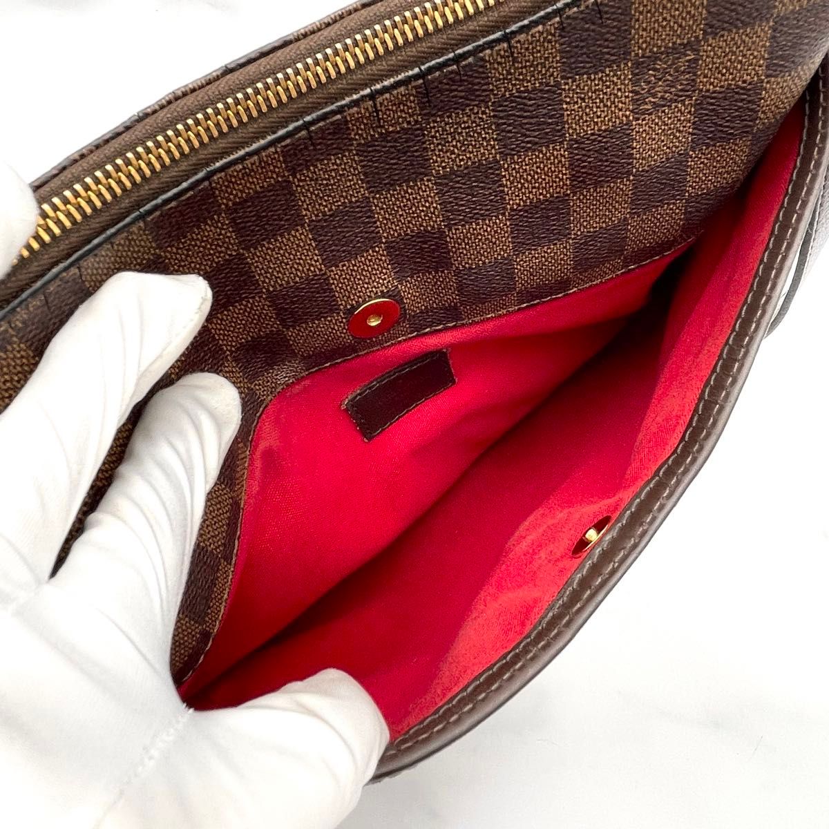 LOUIS VUITTON ルイヴィトン ブルームズベリ PM ダミエ エベヌ レザー 本革 ミニ ショルダーバッグ ポシェット