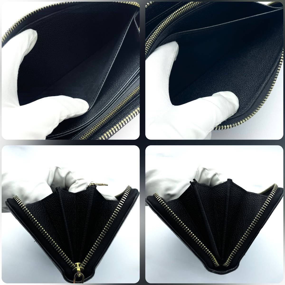 【極美品】 ルイヴィトン Louis Vuitton モノグラム アンプラント ジッピーウォレット ノワール 黒 長財布