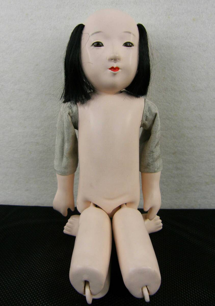 5♪きちんと座れる ニコニコお顔の 三つ折れ人形 御所人形 市松人形 約25ｃｍ_画像1