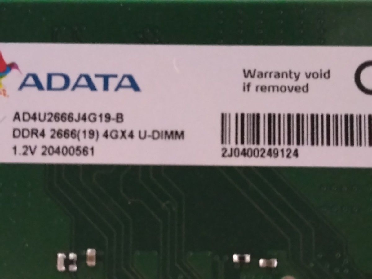 ADATA DDR4  2666  16Gb（4Gb×　4）