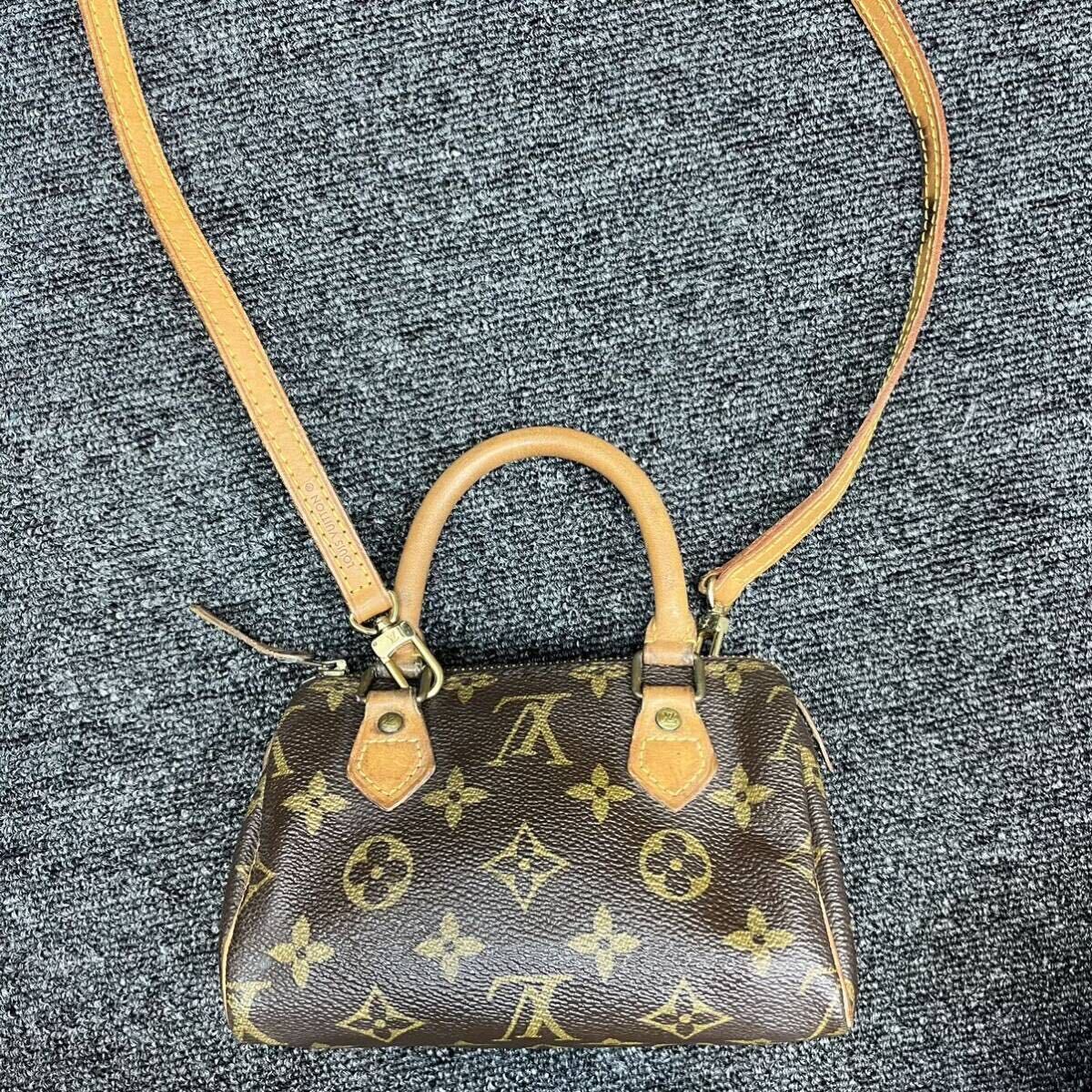 ★1円スタート★LOUIS VUITTON ルイヴィトン モノグラム ミニスピーディ M41534ショルダー付き 2WAY ハンドバッグ ブラウン 廃盤品の画像1