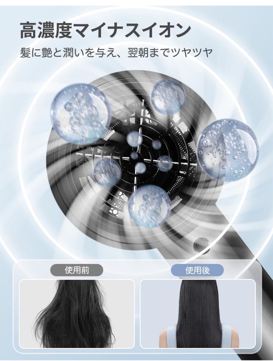 【未使用新品】速乾 ヘアドライヤー 高濃度マイナスイオン 冷熱風 3モード