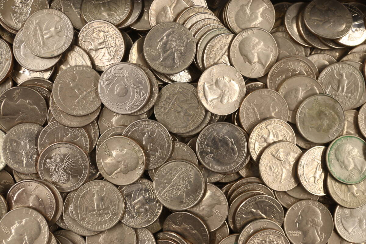 アメリカ 25セント硬貨 白銅貨 1000枚 まとめて おまとめ 大量 海外コイン 外国コイン 古銭 コイン 硬貨の画像7